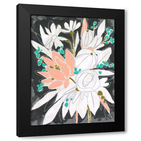 Charcoal Bouquet II Black Modern Wood Framed Art Print by Vess, June Erica
