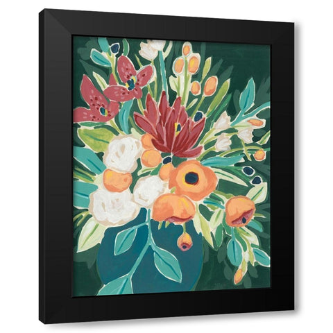 Blissful Bouquet I Black Modern Wood Framed Art Print with Double Matting by Vess, June Erica