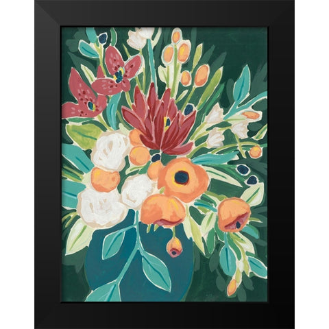 Blissful Bouquet I Black Modern Wood Framed Art Print by Vess, June Erica