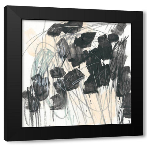 Scramble I Black Modern Wood Framed Art Print by Vess, June Erica