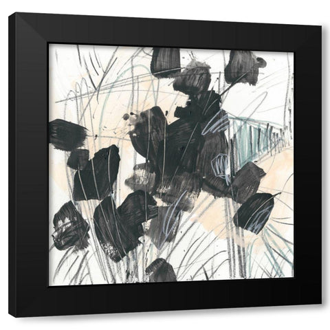 Scramble III Black Modern Wood Framed Art Print with Double Matting by Vess, June Erica