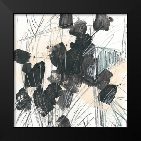 Scramble III Black Modern Wood Framed Art Print by Vess, June Erica