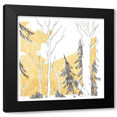 Northwood I Black Modern Wood Framed Art Print with Double Matting by Green, Jacob