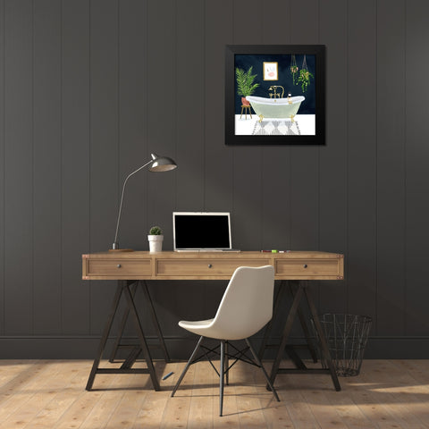 Boho Bath I Black Modern Wood Framed Art Print by Borges, Victoria