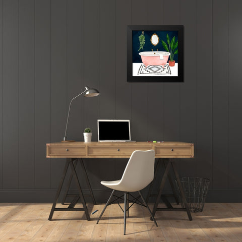 Boho Bath II Black Modern Wood Framed Art Print by Borges, Victoria