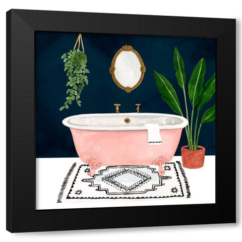 Boho Bath II Black Modern Wood Framed Art Print with Double Matting by Borges, Victoria