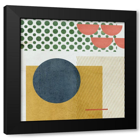 Soleil Rouge II Black Modern Wood Framed Art Print with Double Matting by Wang, Melissa