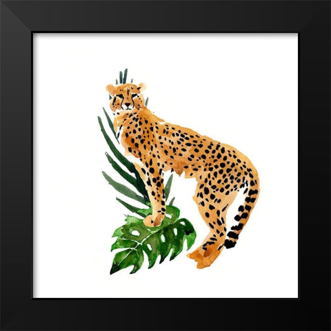 Cheetah Outlook II Black Modern Wood Framed Art Print by Warren, Annie