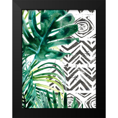 Palm Pattern II Black Modern Wood Framed Art Print by Vess, June Erica