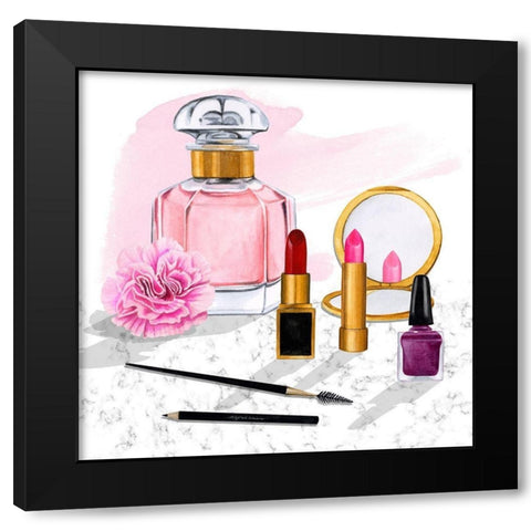 Makeup Counter I Black Modern Wood Framed Art Print by Popp, Grace