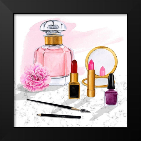 Makeup Counter I Black Modern Wood Framed Art Print by Popp, Grace