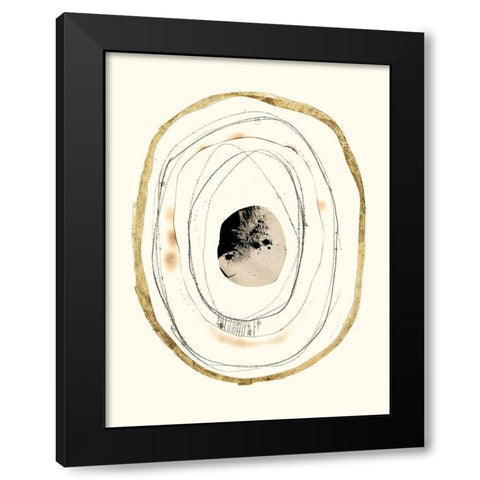 Paper, Gold and Smoke I Black Modern Wood Framed Art Print with Double Matting by Goldberger, Jennifer