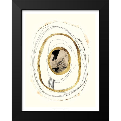 Paper, Gold and Smoke II Black Modern Wood Framed Art Print by Goldberger, Jennifer