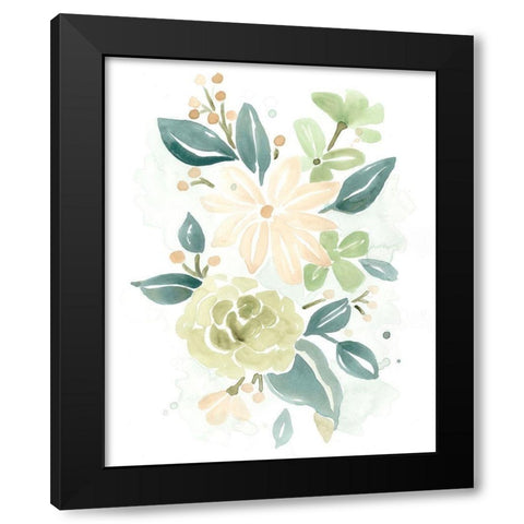 Spring Greens II Black Modern Wood Framed Art Print with Double Matting by Vess, June Erica