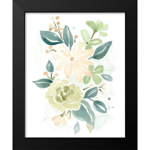 Spring Greens II Black Modern Wood Framed Art Print by Vess, June Erica