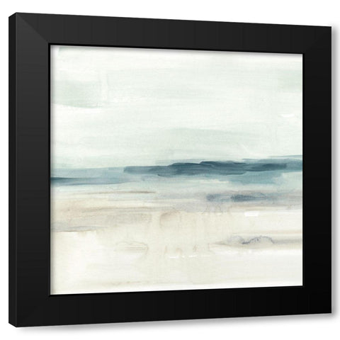 Blue Sands II Black Modern Wood Framed Art Print with Double Matting by Vess, June Erica