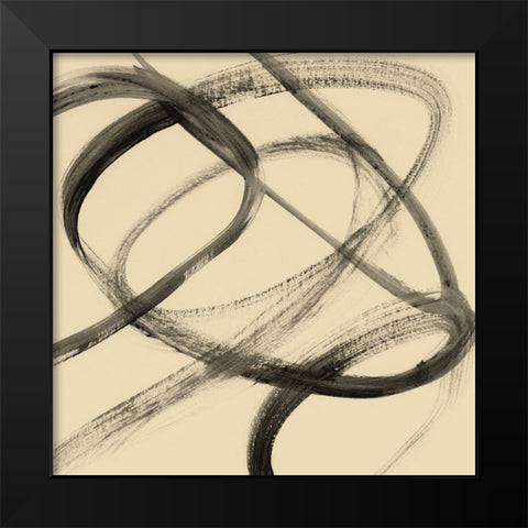 Whirl II Black Modern Wood Framed Art Print by Borges, Victoria