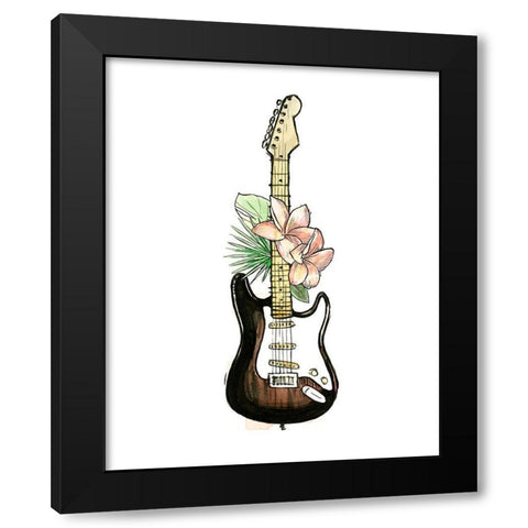 Guitar Foliage II Black Modern Wood Framed Art Print by Warren, Annie