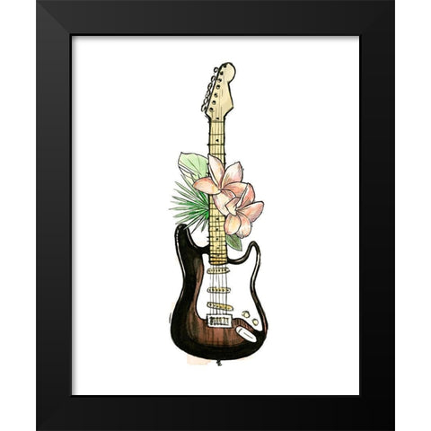 Guitar Foliage II Black Modern Wood Framed Art Print by Warren, Annie