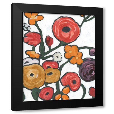 Stretching Blooms I Black Modern Wood Framed Art Print with Double Matting by Warren, Annie