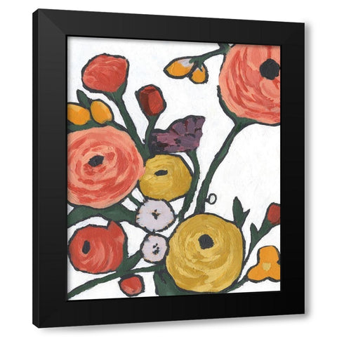 Stretching Blooms II Black Modern Wood Framed Art Print by Warren, Annie