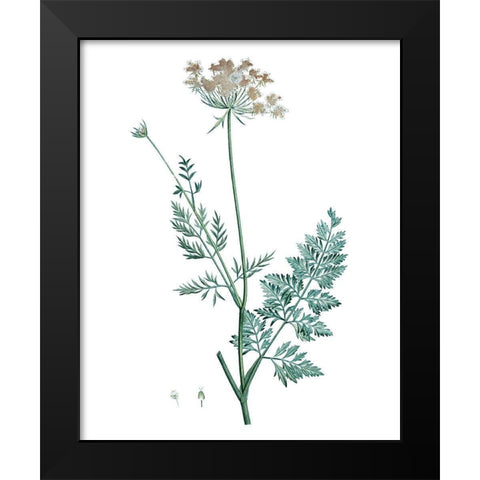 Soft Green Botanical V Black Modern Wood Framed Art Print by Vision Studio