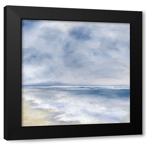 Waters Edge Black Modern Wood Framed Art Print with Double Matting by Keusder, Danusia