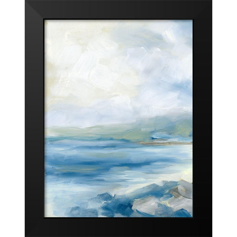 Rocky Shoreline Black Modern Wood Framed Art Print by Keusder, Danusia