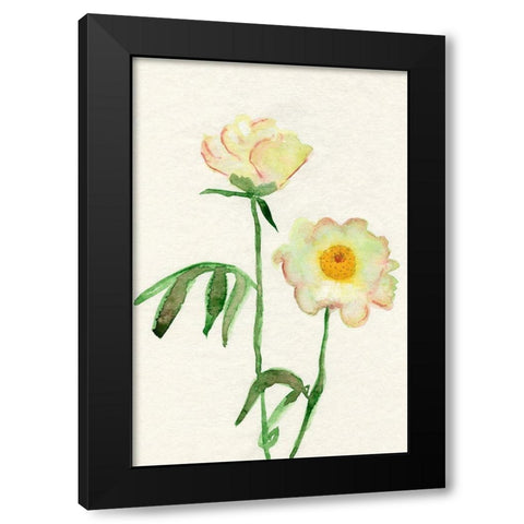 Petite Fleur V Black Modern Wood Framed Art Print with Double Matting by Ludwig, Alicia