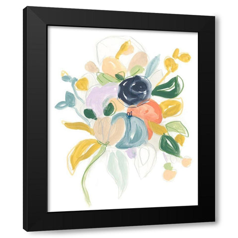 Bijoux Bouquet I Black Modern Wood Framed Art Print with Double Matting by Vess, June Erica