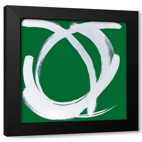 Custom Intersection in Deep Green I Black Modern Wood Framed Art Print with Double Matting by Jerry, Alison