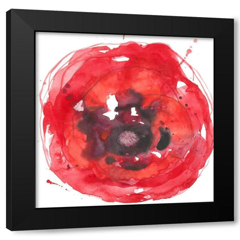 Kinetic Poppy II Black Modern Wood Framed Art Print by Goldberger, Jennifer