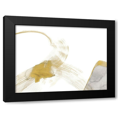Gold and Grey Exploration II Black Modern Wood Framed Art Print with Double Matting by Goldberger, Jennifer