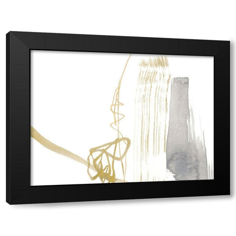 Gold and Grey Exploration III Black Modern Wood Framed Art Print by Goldberger, Jennifer