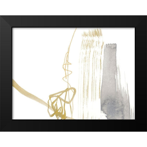 Gold and Grey Exploration III Black Modern Wood Framed Art Print by Goldberger, Jennifer