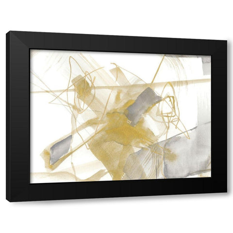 Gold and Grey Exploration V Black Modern Wood Framed Art Print by Goldberger, Jennifer