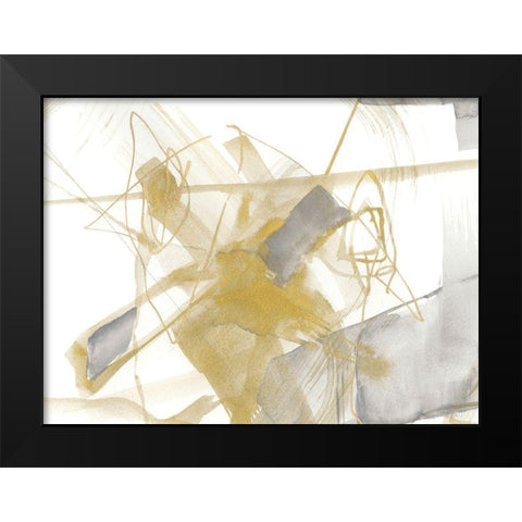 Gold and Grey Exploration V Black Modern Wood Framed Art Print by Goldberger, Jennifer