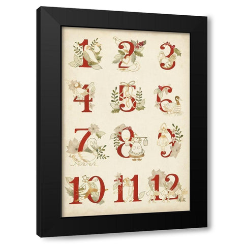 The Twelve Days Black Modern Wood Framed Art Print by Popp, Grace