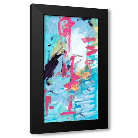 Waterlines I Black Modern Wood Framed Art Print with Double Matting by Wang, Melissa