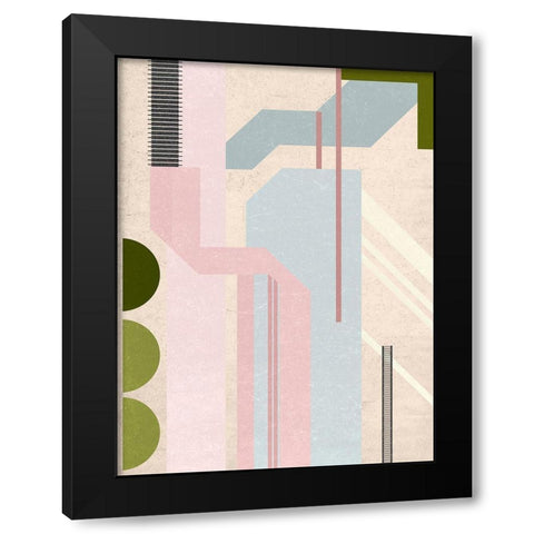 Aqua Pools II Black Modern Wood Framed Art Print with Double Matting by Wang, Melissa