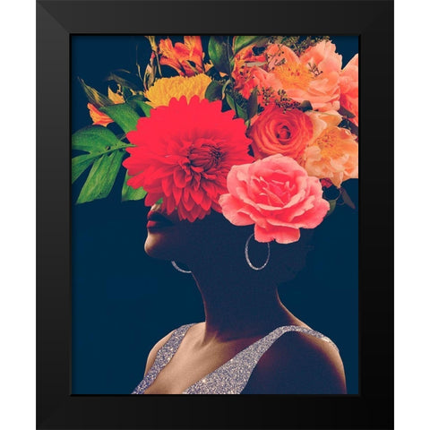 Fleur Collage I Black Modern Wood Framed Art Print by Borges, Victoria