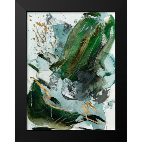 Dark Emerald III Black Modern Wood Framed Art Print by Wang, Melissa