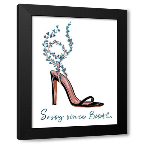 Sassy Statement II Black Modern Wood Framed Art Print with Double Matting by Wang, Melissa
