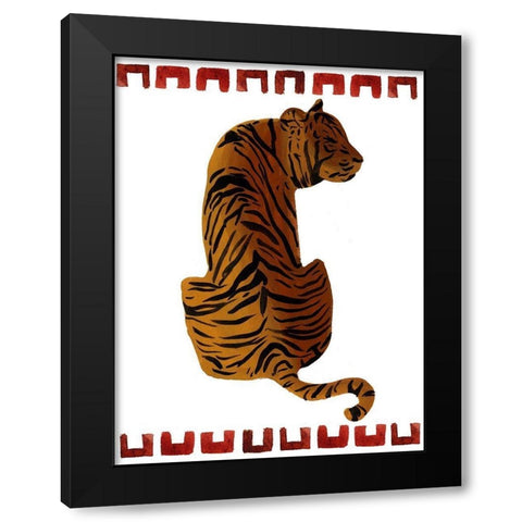 Asian Tiger II Black Modern Wood Framed Art Print with Double Matting by Wang, Melissa