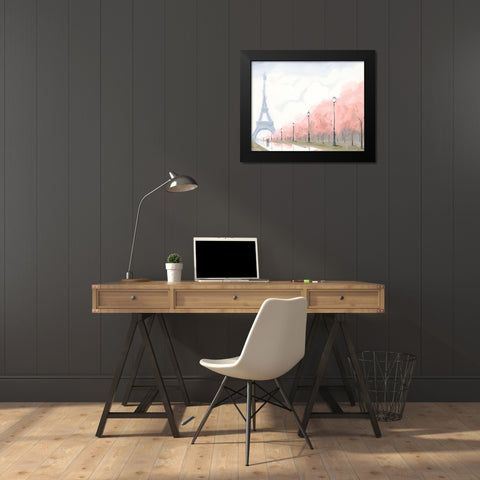 Paris au Printemps II Black Modern Wood Framed Art Print by Green, Jacob