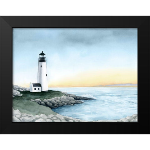 Lighthouse Bay I Black Modern Wood Framed Art Print by Popp, Grace