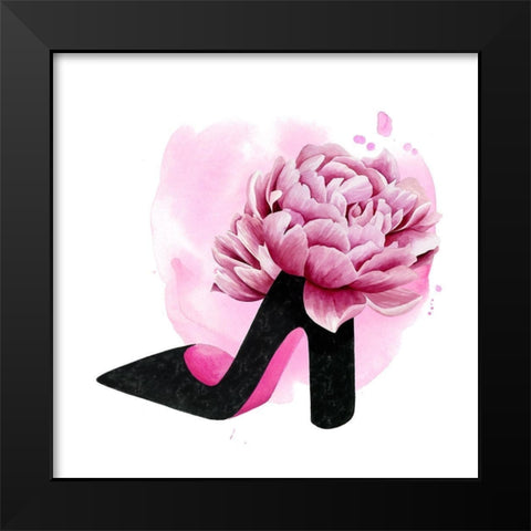 Flower Heel I Black Modern Wood Framed Art Print by Popp, Grace
