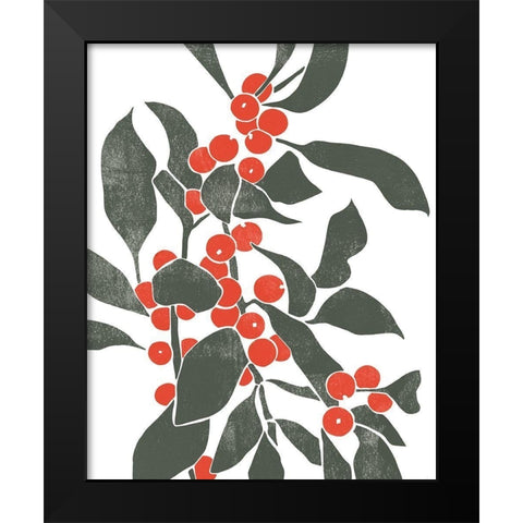 Colorblock Berry Branch IV Black Modern Wood Framed Art Print by Scarvey, Emma