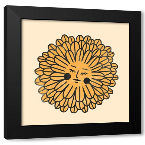 Flower Face I Black Modern Wood Framed Art Print with Double Matting by Scarvey, Emma