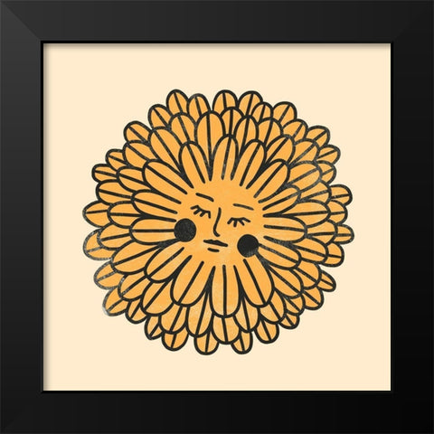 Flower Face I Black Modern Wood Framed Art Print by Scarvey, Emma